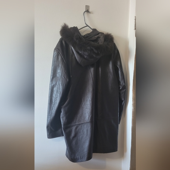 A vintage winter real leather and fur coat from the 90s by BBL Collection - Picture 3 of 6